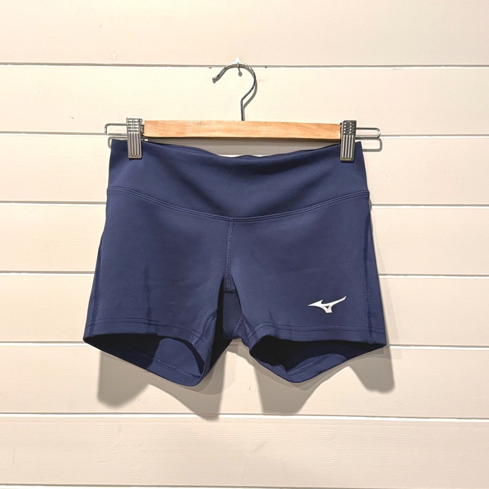 Mizuno Volleyball Womens Compression Shorts Size S Navy Blue Athletic Spandex
